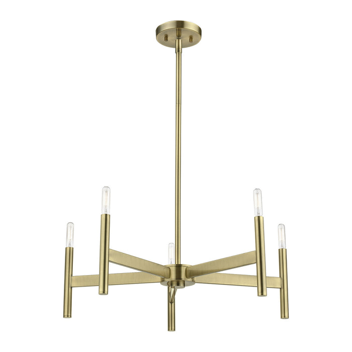 Livex Lighting - 51175-01 - Five Light Chandelier - Copenhagen - Antique Brass