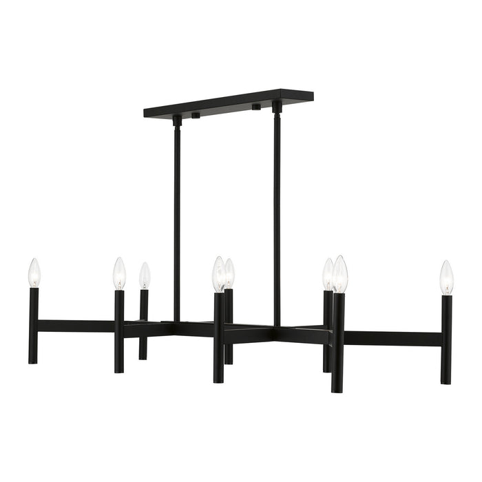 Livex Lighting - 51178-04 - Eight Light Linear Chandelier - Copenhagen - Black