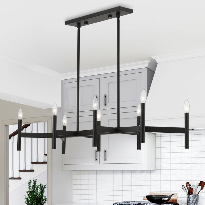 Livex Lighting - 51178-04 - Eight Light Linear Chandelier - Copenhagen - Black