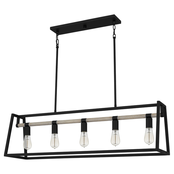 Quoizel - TPT142MBK - Five Light Linear Chandelier - Tippet - Matte Black