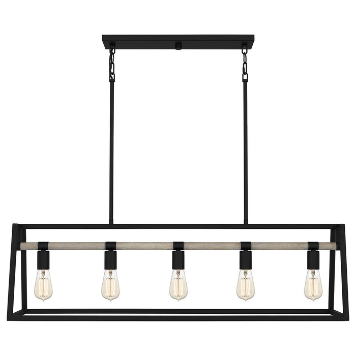 Quoizel - TPT142MBK - Five Light Linear Chandelier - Tippet - Matte Black