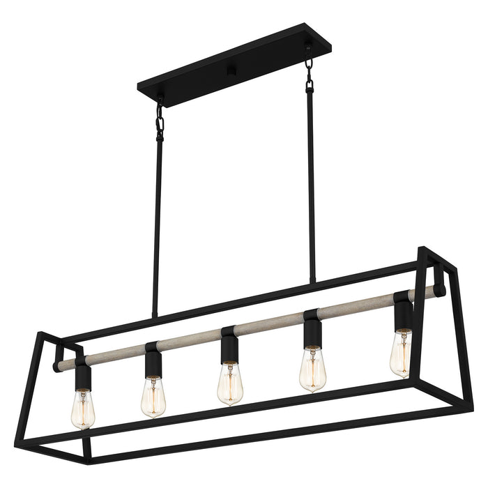 Quoizel - TPT142MBK - Five Light Linear Chandelier - Tippet - Matte Black