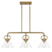 Quoizel - WBS136WS - Three Light Linear Chandelier - Webster - Weathered Brass