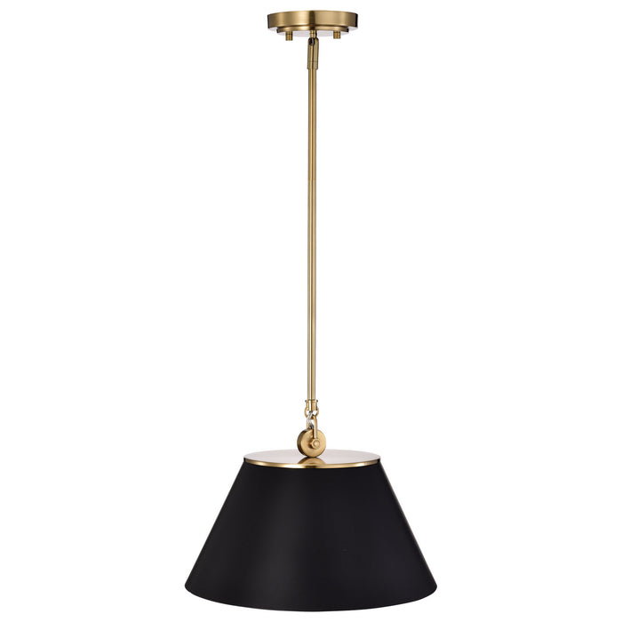 Nuvo Lighting - 60-7411 - One Light Pendant - Dover - Black / Vintage Brass