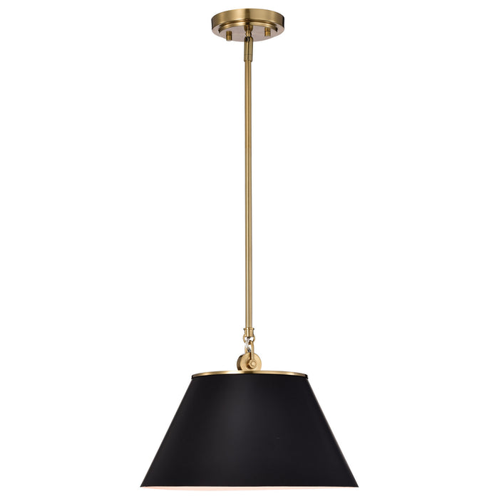 Nuvo Lighting - 60-7411 - One Light Pendant - Dover - Black / Vintage Brass
