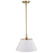 Nuvo Lighting - 60-7412 - One Light Pendant - Dover - White / Vintage Brass