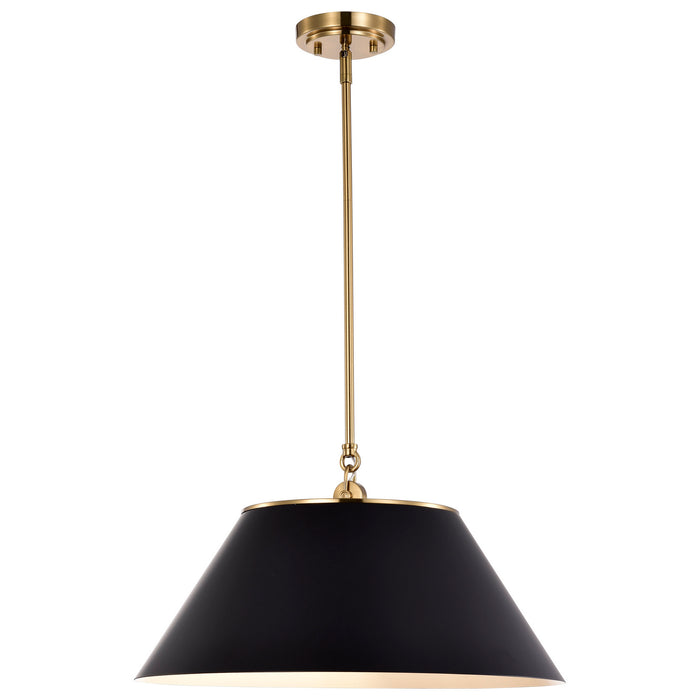 Nuvo Lighting - 60-7414 - Three Light Pendant - Dover - Black / Vintage Brass