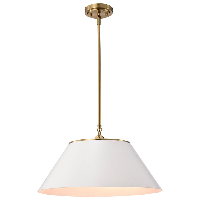 Nuvo Lighting - 60-7415 - Three Light Pendant - Dover - White / Vintage Brass