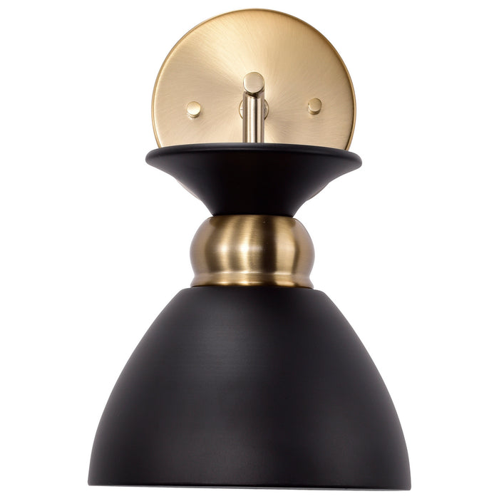 Nuvo Lighting - 60-7458 - One Light Wall Sconce - Perkins - Matte Black / Burnished Brass