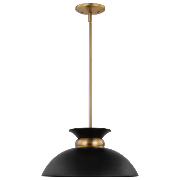 Nuvo Lighting - 60-7460 - One Light Pendant - Perkins - Matte Black / Burnished Brass