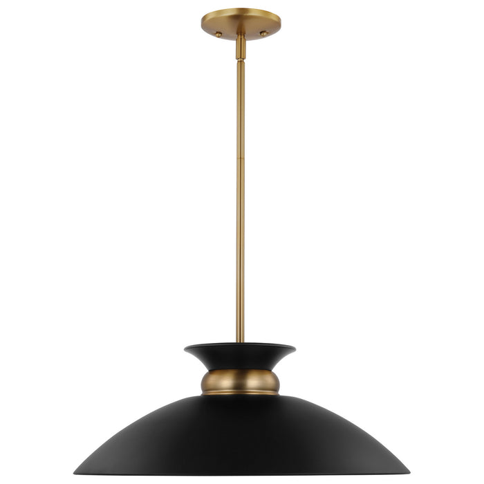 Nuvo Lighting - 60-7461 - One Light Pendant - Perkins - Matte Black / Burnished Brass