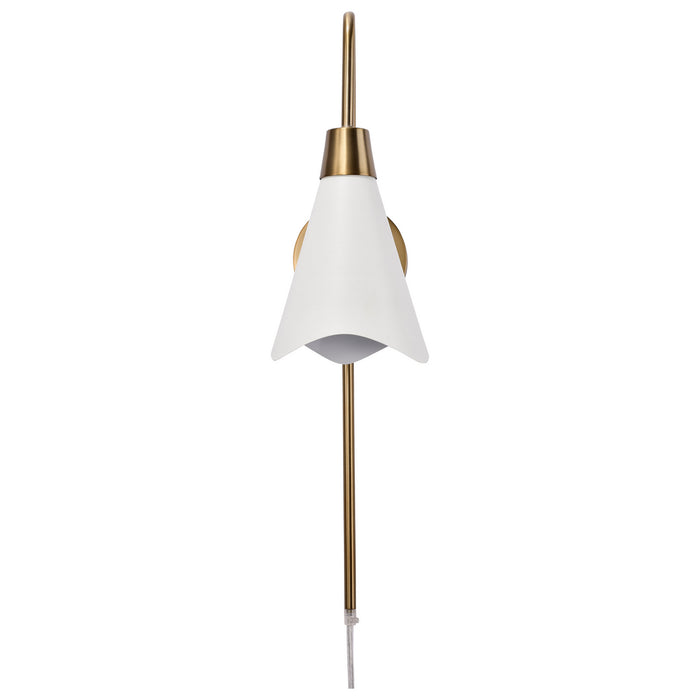 Nuvo Lighting - 60-7468 - One Light Wall Sconce - Tango - Matte White / Burnished Brass