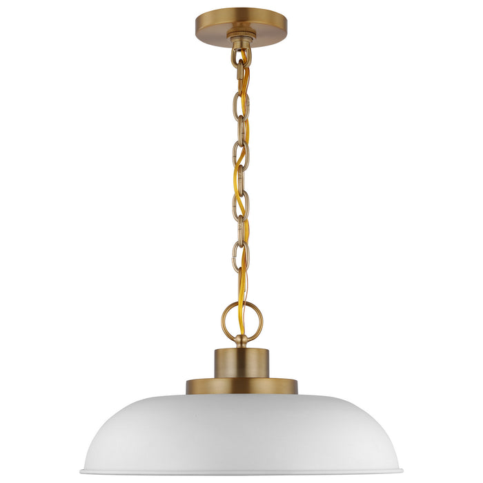 Nuvo Lighting - 60-7480 - One Light Pendant - Colony - Matte White / Burnished Brass
