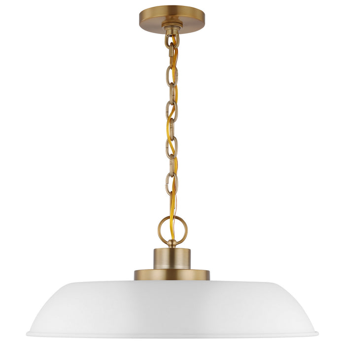 Nuvo Lighting - 60-7483 - One Light Pendant - Colony - Matte White / Burnished Brass