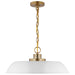 Nuvo Lighting - 60-7483 - One Light Pendant - Colony - Matte White / Burnished Brass