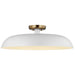 Nuvo Lighting - 60-7496 - One Light Flush Mount - Colony - Matte White / Burnished Brass