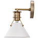 Nuvo Lighting - 60-7520 - One Light Wall Sconce - Outpost - Matte White / Burnished Brass
