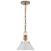 Nuvo Lighting - 60-7526 - One Light Pendant - Outpost - Matte White / Burnished Brass