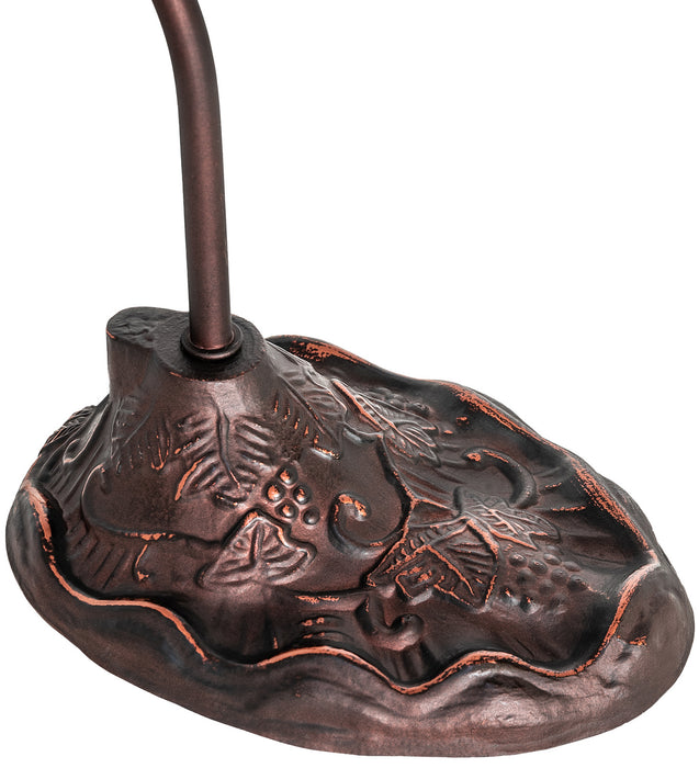 Meyda Tiffany - 106055 - One Light Desk Lamp - Tiffany Jeweled Peacock - Mahogany Bronze