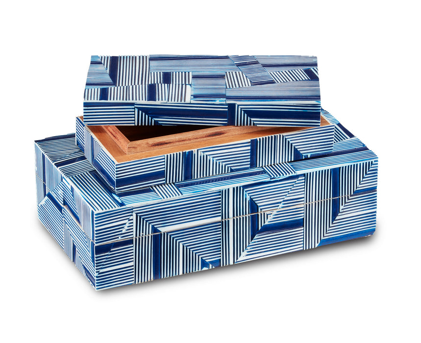 Currey and Company - 1200-0512 - Box - Blue/White