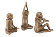 Currey and Company - 1200-0518 - Monkey Set of 3 - Antique Brass