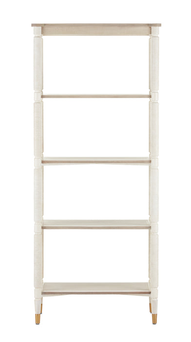 Currey and Company - 3000-0203 - Etagere - Winterthur - Off White/Fog/Brass
