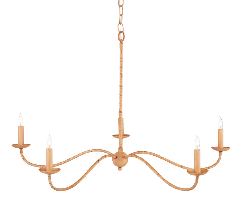 Currey and Company - 9000-0848 - Five Light Chandelier - Painted Rattan/Natural Rattan