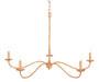 Currey and Company - 9000-0848 - Five Light Chandelier - Painted Rattan/Natural Rattan