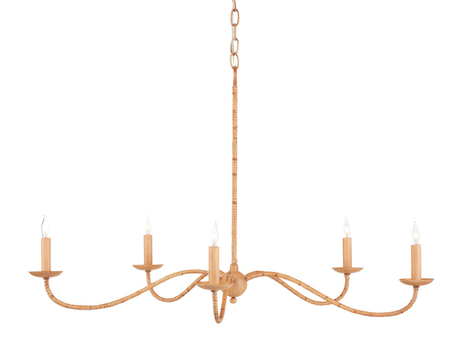 Currey and Company - 9000-0848 - Five Light Chandelier - Painted Rattan/Natural Rattan