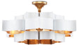 Currey and Company - 9000-0857 - Six Light Chandelier - Sugar White/Comtemoprary Gold Leaf