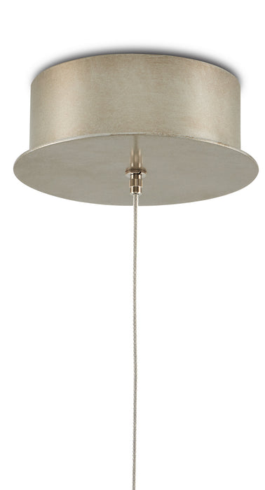 Currey and Company - 9000-0888 - One Light Pendant - Antique Brass/White/Painted Silver