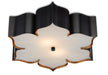 Currey and Company - 9999-0060 - Two Light Flush Mount - Satin Black /Contemporary Gold Leaf