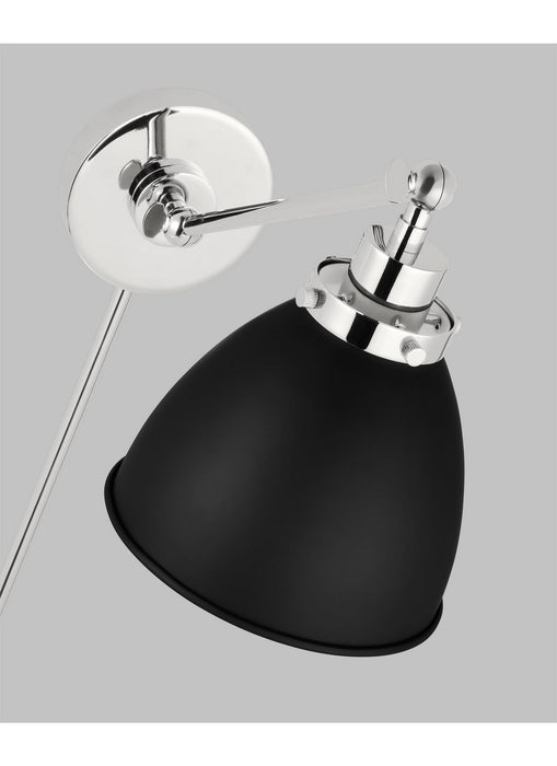 Visual Comfort Studio - CW1131MBKPN - One Light Wall Sconce - Wellfleet - Midnight Black and Polished Nickel