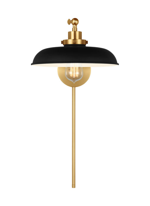 Visual Comfort Studio - CW1141MBKBBS - One Light Wall Sconce - Wellfleet - Midnight Black and Burnished Brass