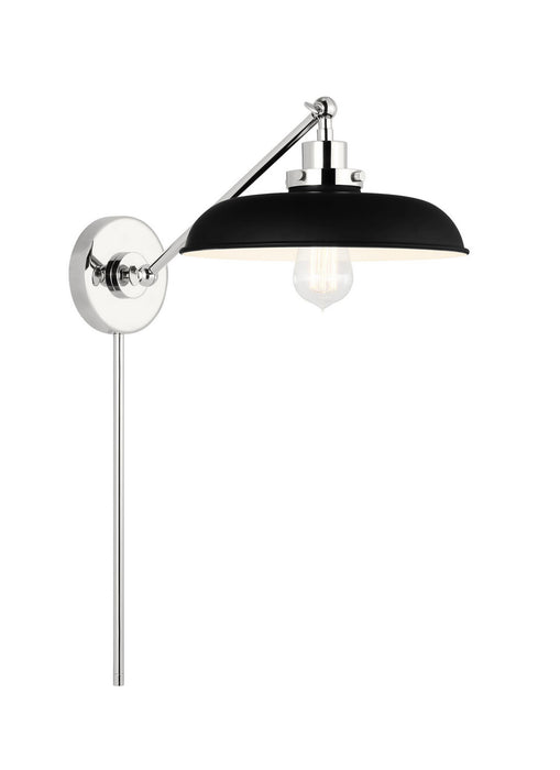 Visual Comfort Studio - CW1141MBKPN - One Light Wall Sconce - Wellfleet - Midnight Black and Polished Nickel