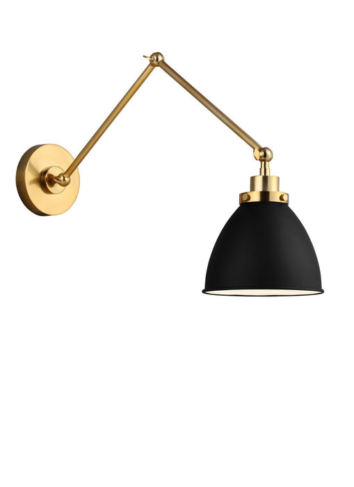Visual Comfort Studio - CW1161MBKBBS - One Light Wall Sconce - Wellfleet - Midnight Black and Burnished Brass