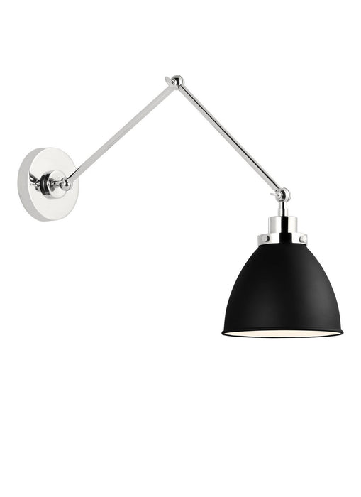 Visual Comfort Studio - CW1161MBKPN - One Light Wall Sconce - Wellfleet - Midnight Black and Polished Nickel