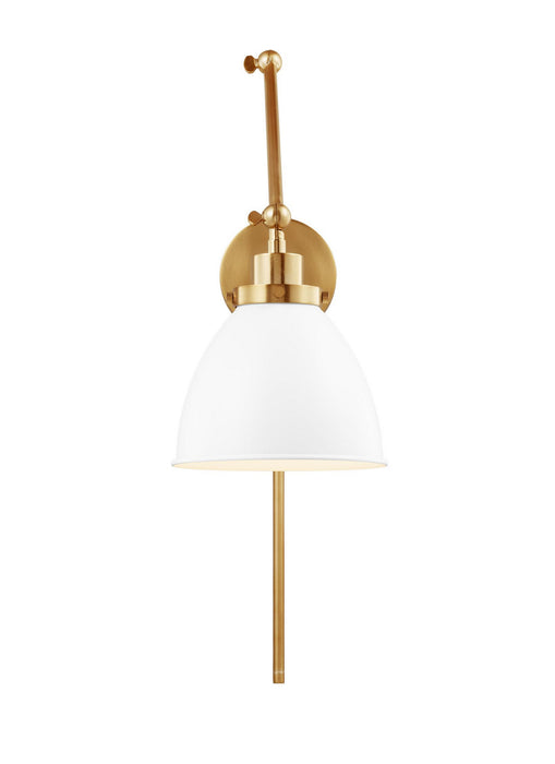 Visual Comfort Studio - CW1161MWTBBS - One Light Wall Sconce - Wellfleet - Matte White and Burnished Brass