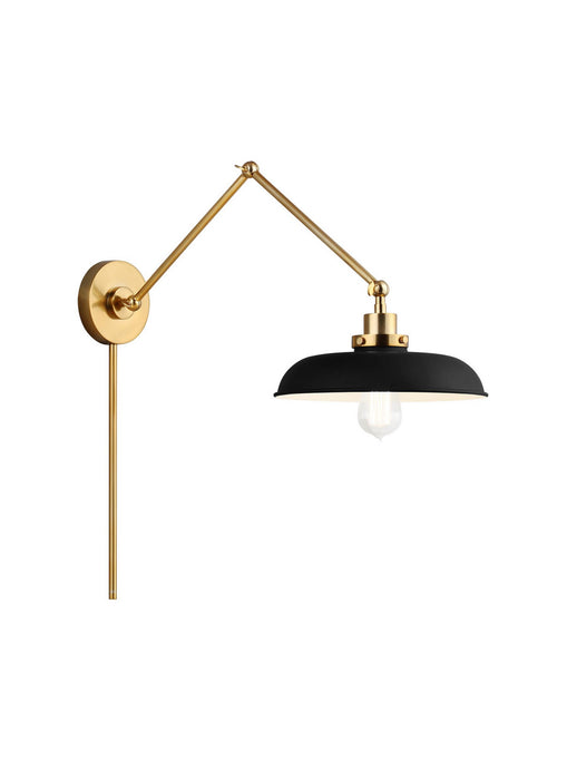 Visual Comfort Studio One Light Wall Sconce in Midnight Black and Burnished  Brass