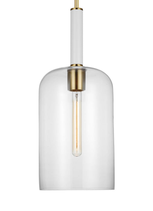 Generation Lighting - KSP1051BBSGW - One Light Pendant - Monroe - Burnished Brass