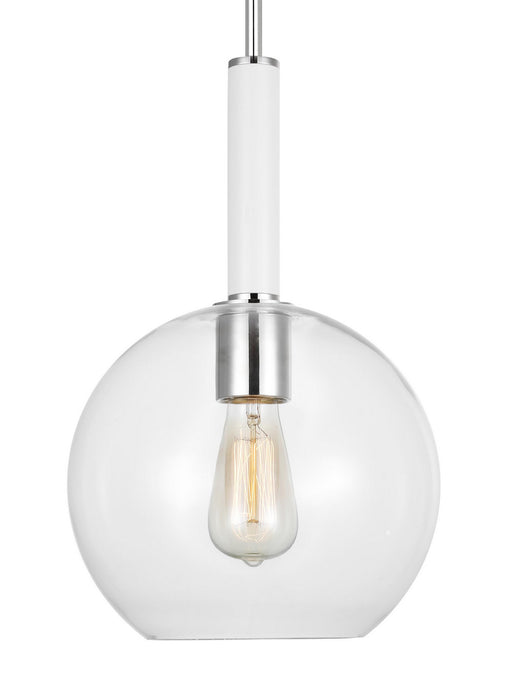 Generation Lighting - KSP1061PNGW - One Light Pendant - Monroe - Polished Nickel