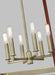 Generation Lighting - LC1156TWB - Six Light Lantern - Hadley - Time Worn Brass
