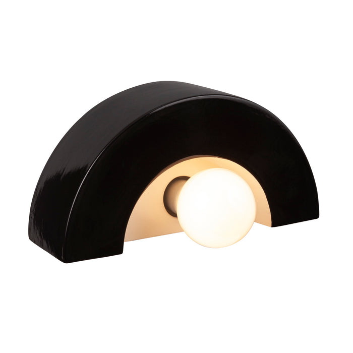 Justice Designs - CER-3020-BKMT - One Light Wall Sconce - Ambiance Collection - Gloss Black with Matte White internal finish