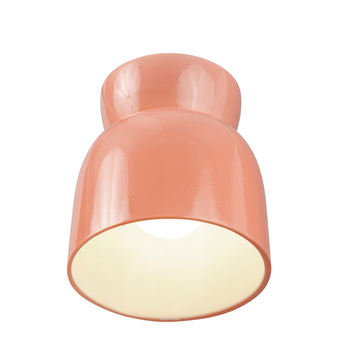 Justice Designs - CER-6190W-BSH - One Light Flush-Mount - Radiance Collection - Gloss Blush