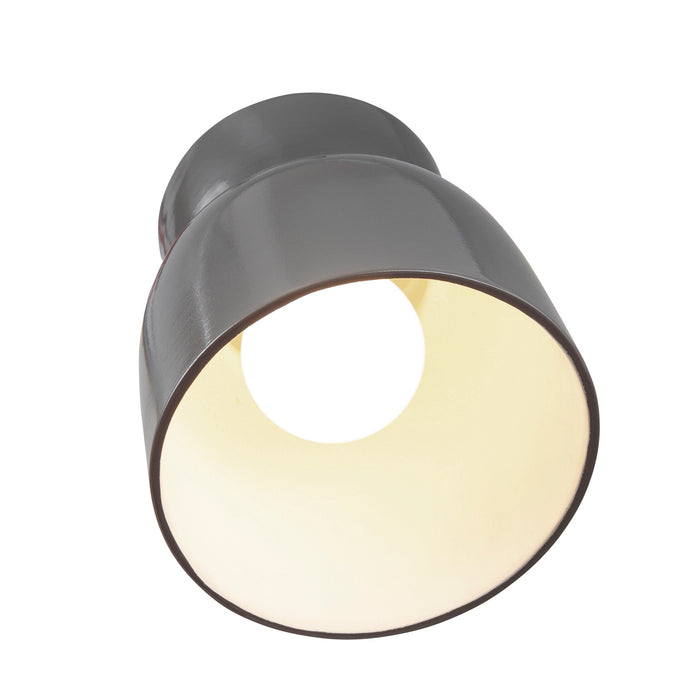 Justice Designs - CER-6190W-GRY - One Light Flush-Mount - Radiance Collection - Gloss Grey