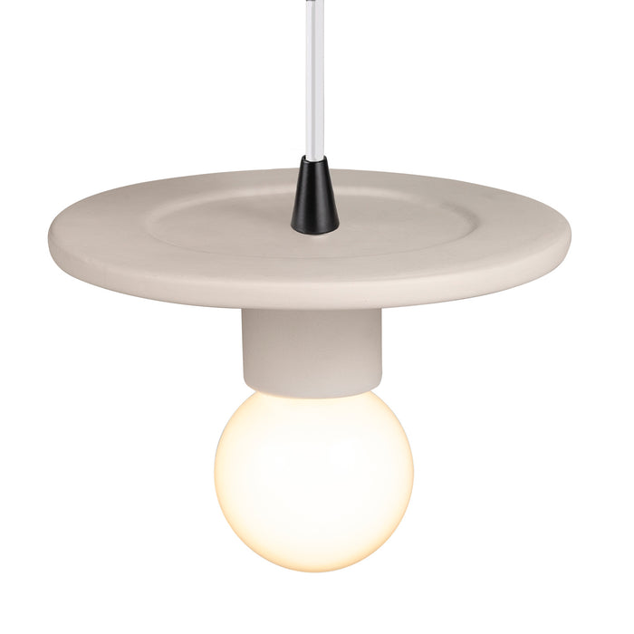 Justice Designs - CER-6320-BIS-MBLK-WTCD - One Light Pendant - Radiance Collection - Bisque