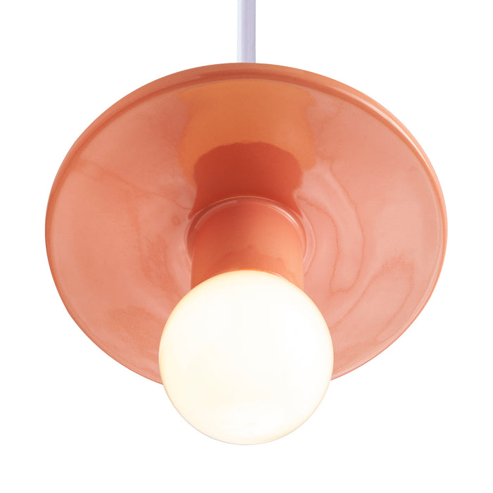 Justice Designs - CER-6320-BSH-CROM-WTCD - One Light Pendant - Radiance Collection - Gloss Blush