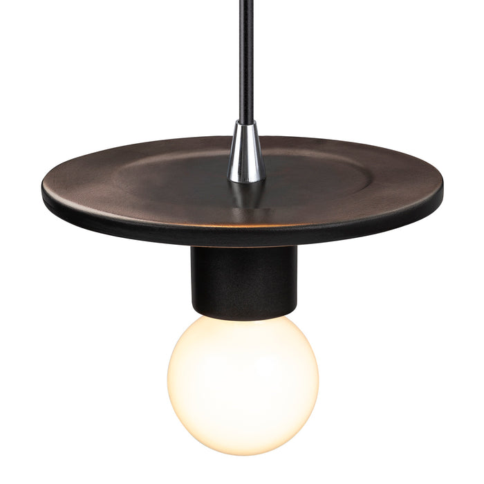 Justice Designs - CER-6320-CRB-CROM-BKCD - One Light Pendant - Radiance Collection - Carbon - Matte Black