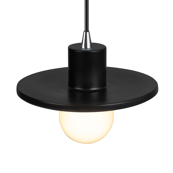 Justice Designs - CER-6325-CRB-CROM-BKCD - One Light Pendant - Radiance Collection - Carbon - Matte Black