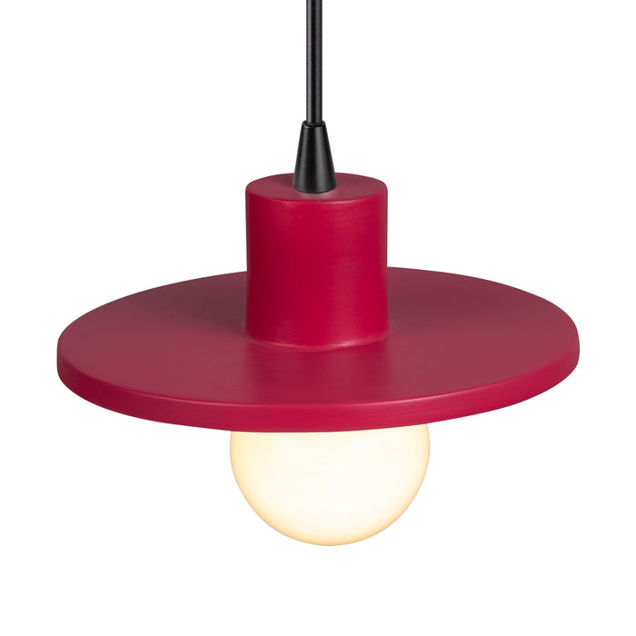 Justice Designs - CER-6325-CRSE-MBLK-BKCD - One Light Pendant - Radiance Collection - Cerise